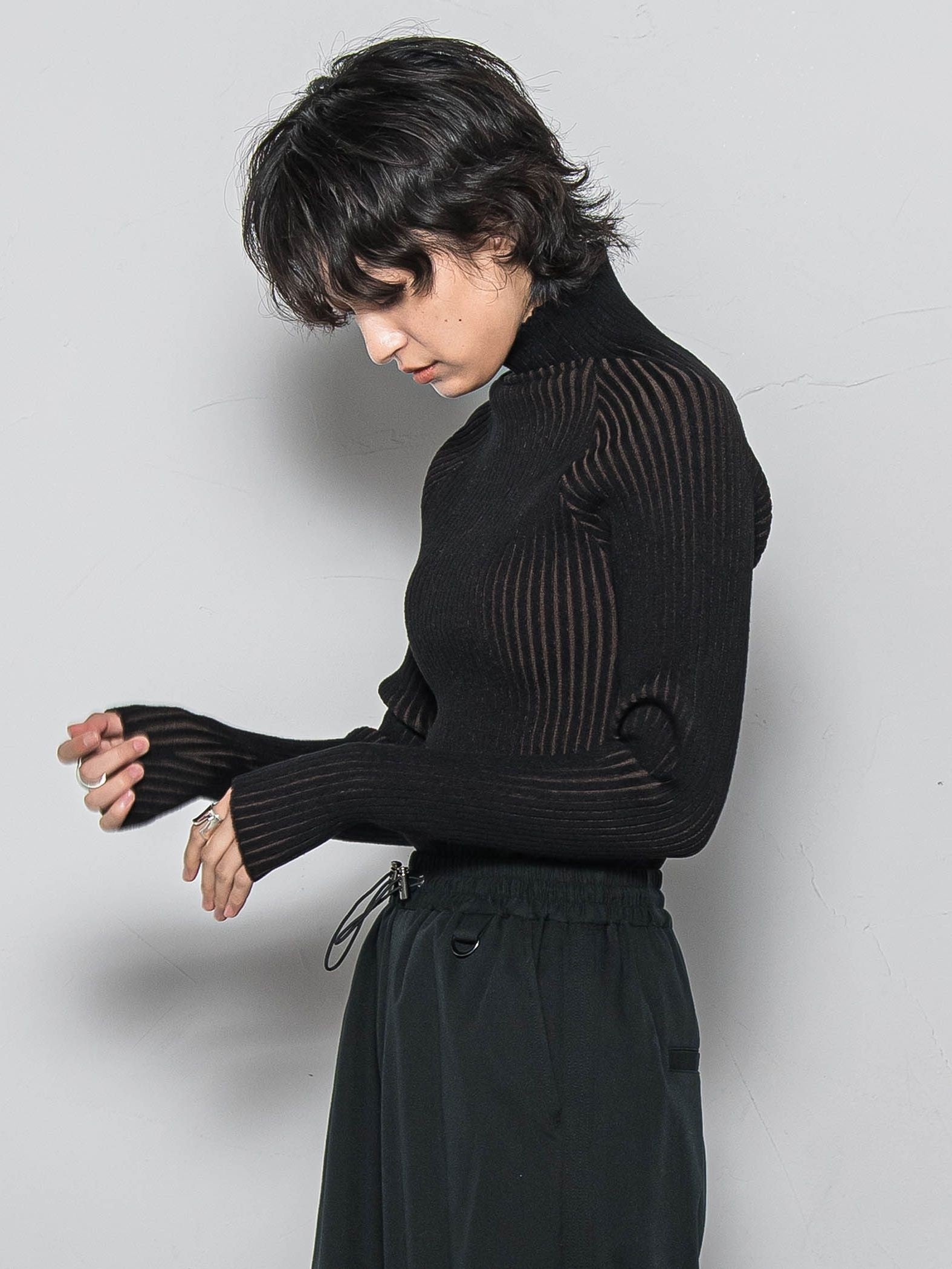 【WEB限定】プレーティングリブニットプルオーバー≪手洗い可能≫