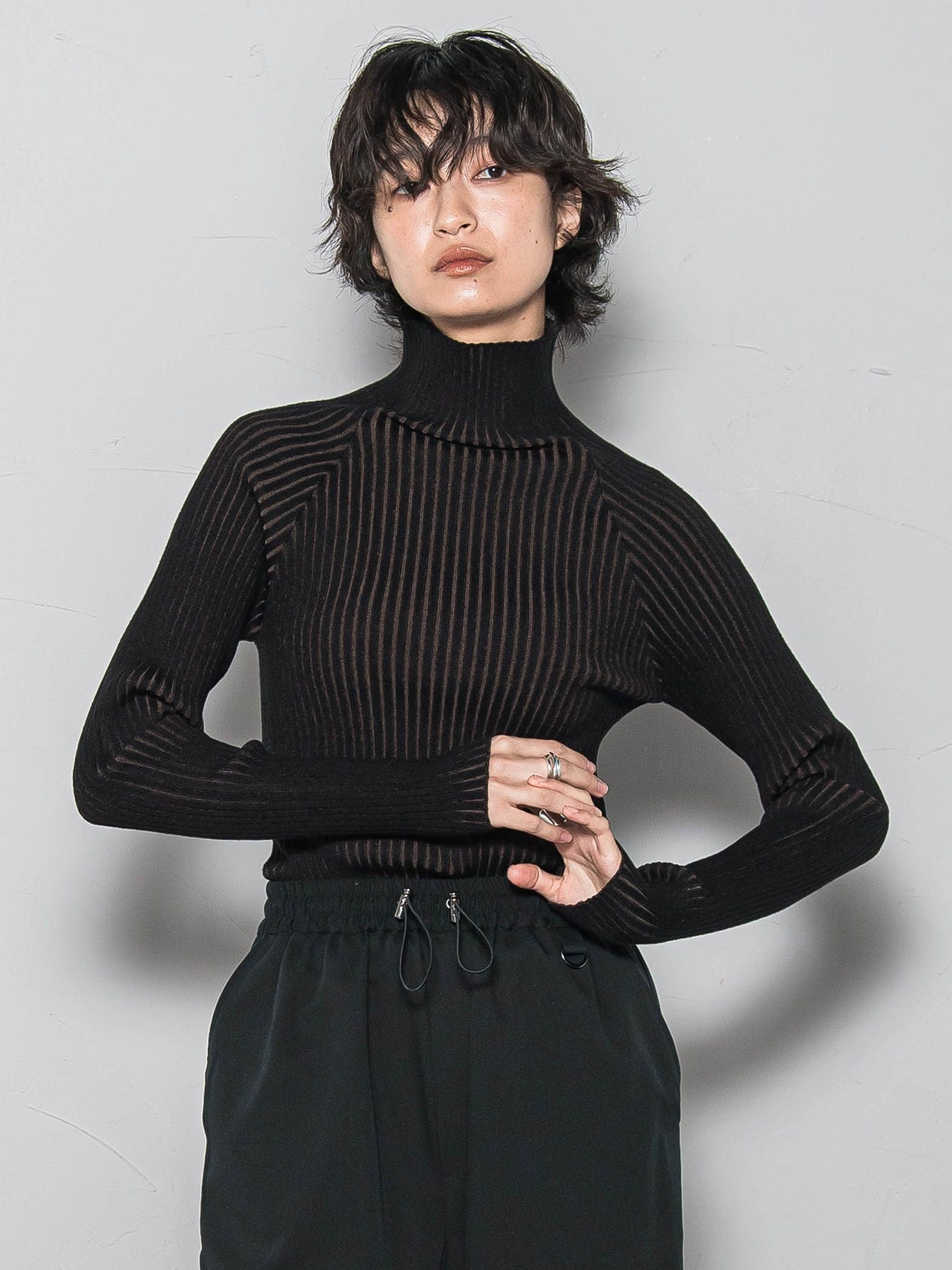 【WEB限定】プレーティングリブニットプルオーバー≪手洗い可能≫