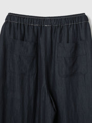 【シーズンレス】ナイロンツイルデニムイージーワイドパンツ