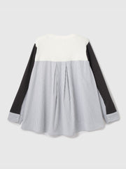 異素材切替クルーネックニットカーディガン