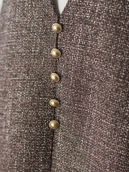 ツィードVネックジャンスカワンピース