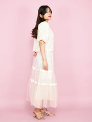 【SHIORI IRIE コラボ】2WAYオフショルレースブラウス≪手洗い可能≫