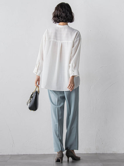 【大きいサイズ】【受注会限定】トリアセチノテーパードパンツ