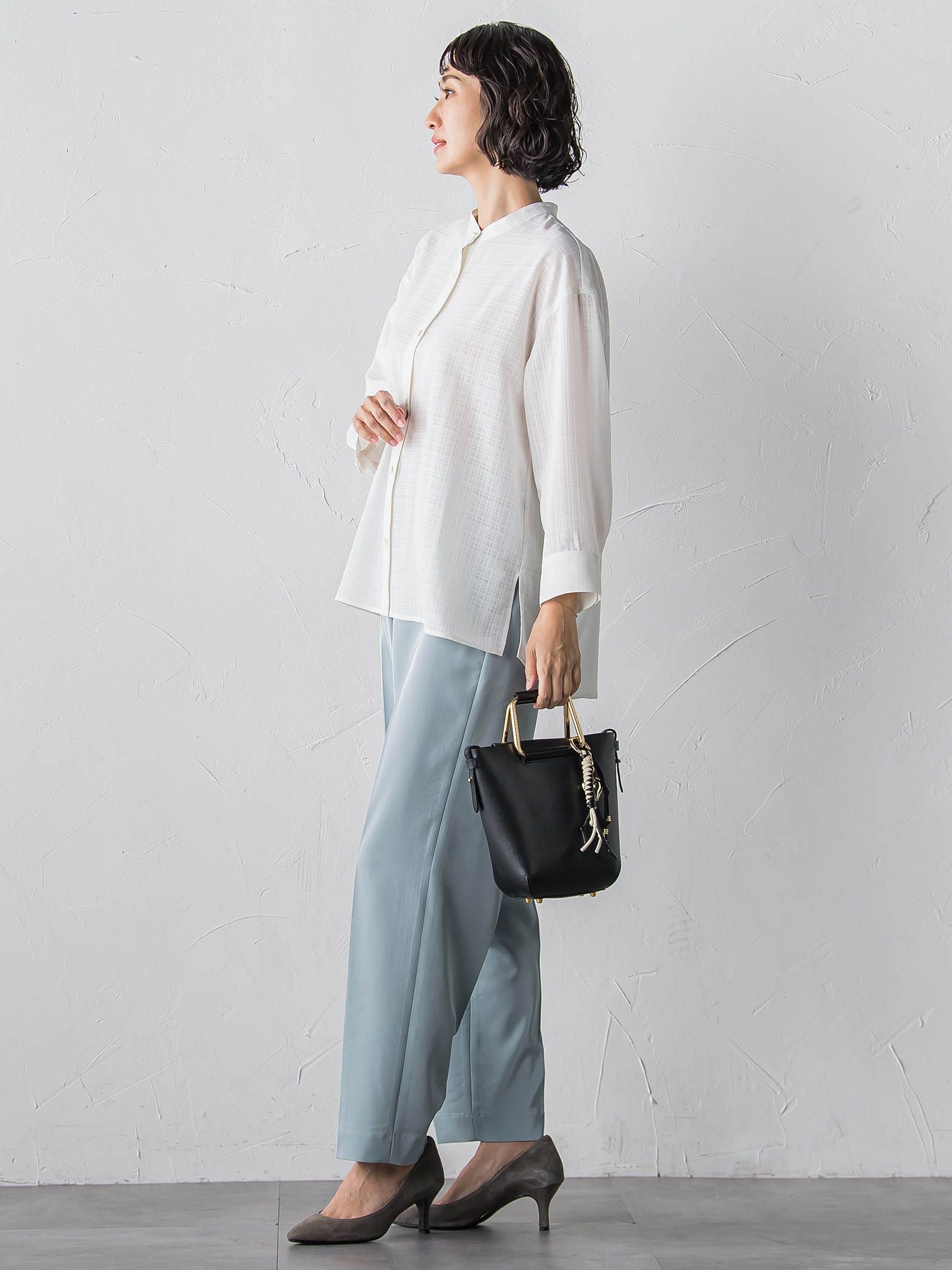 【大きいサイズ】【受注会限定】トリアセチノテーパードパンツ