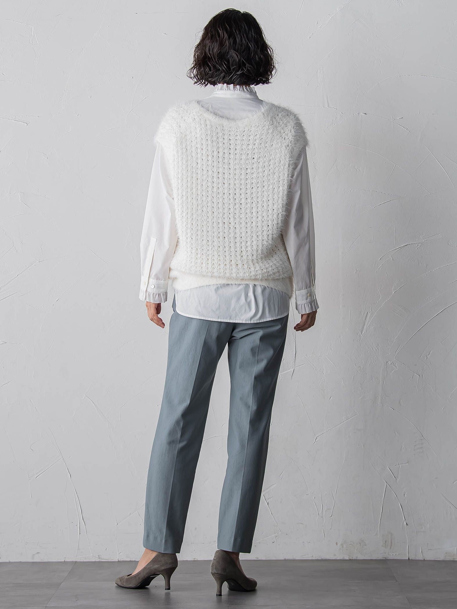 透かしフェザーニットジレ