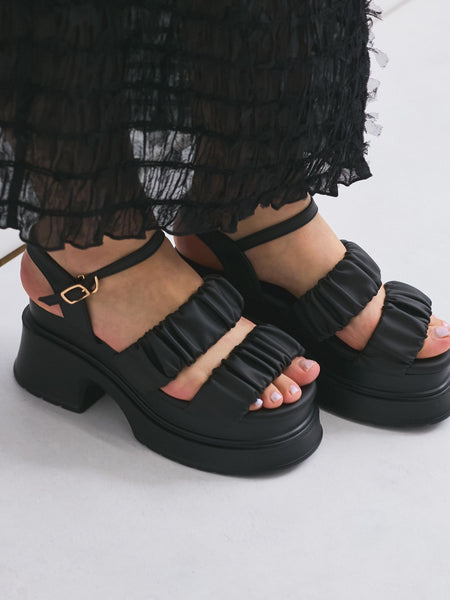 シャーリングシフォンタイトスカート≪手洗い可能≫