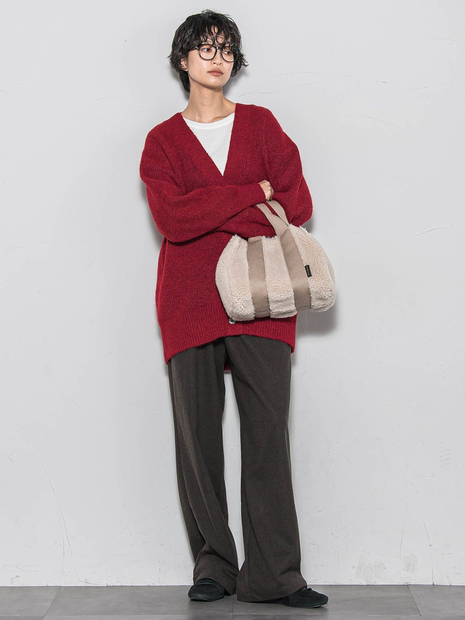 【新色追加】フラッフィーVネックニットカーディガン≪手洗い可能≫