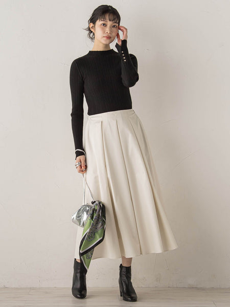 袖ボタンランダムリブニット≪手洗い可能≫