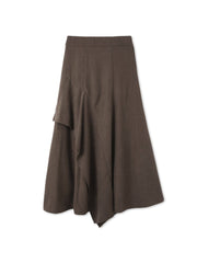 サテンピーチバックアシンメトリースカート≪手洗い可能≫