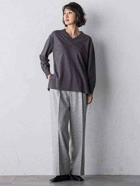 【大きいサイズ】ウールラメシャンブレーパンツ