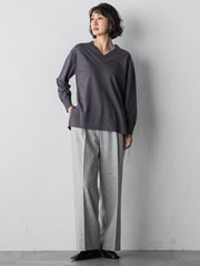 【大きいサイズ】ウールラメシャンブレーパンツ