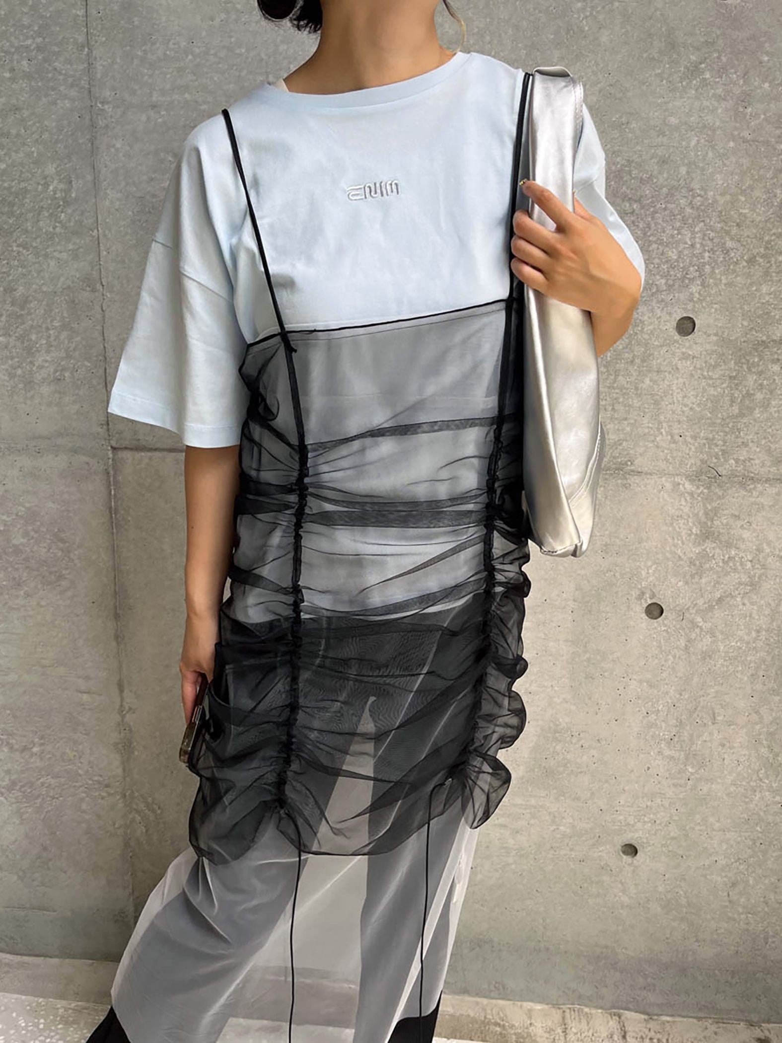 【ENIM BY VICKY】ハイゲージENIMロゴ刺繍Tシャツ《手洗い可能》