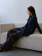 Bicolor curve pants【日本製】≪手洗い可能≫