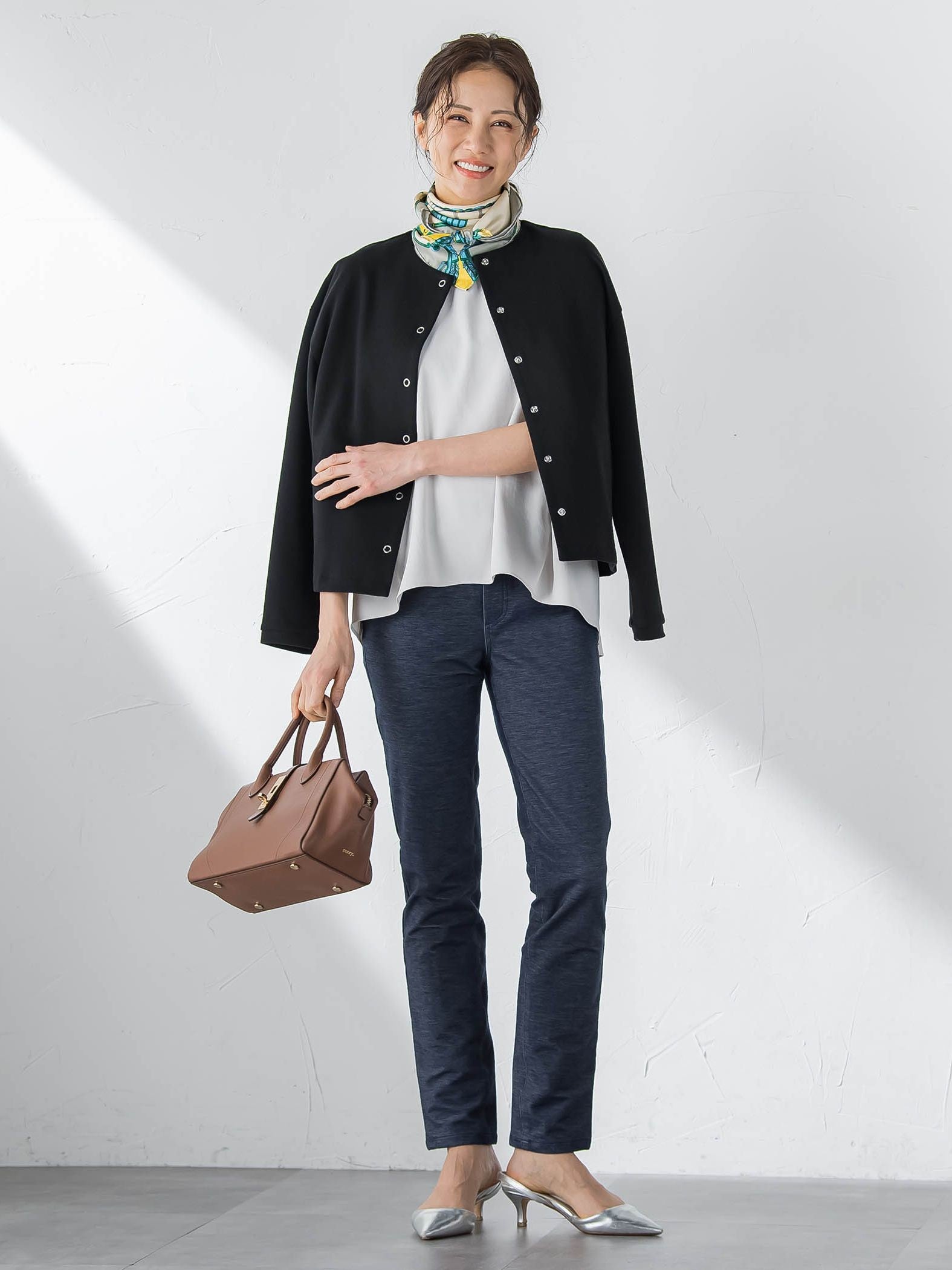 【WEB限定】名品デニムジャージライトパンツ≪ストレッチ/11号あり≫