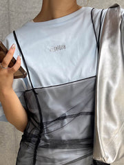 【ENIM BY VICKY】ハイゲージENIMロゴ刺繍Tシャツ《手洗い可能》