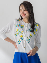 レモン刺繍ニットカーディガン
