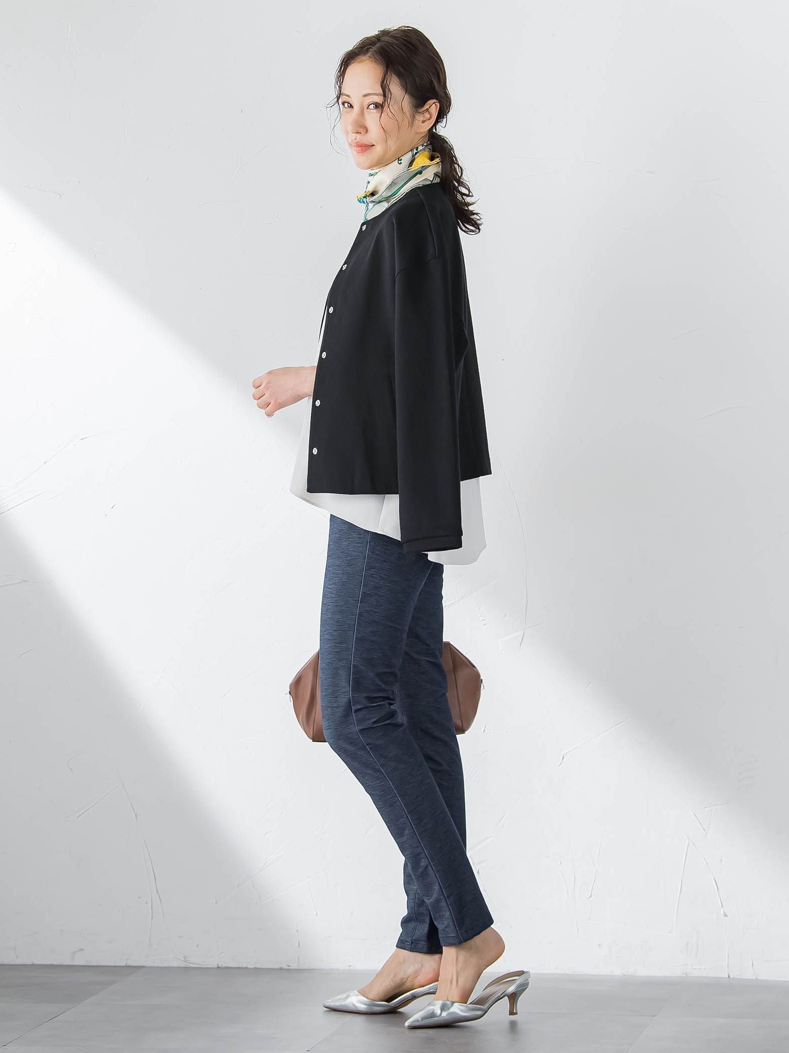 【WEB限定】名品デニムジャージライトパンツ≪ストレッチ/11号あり≫