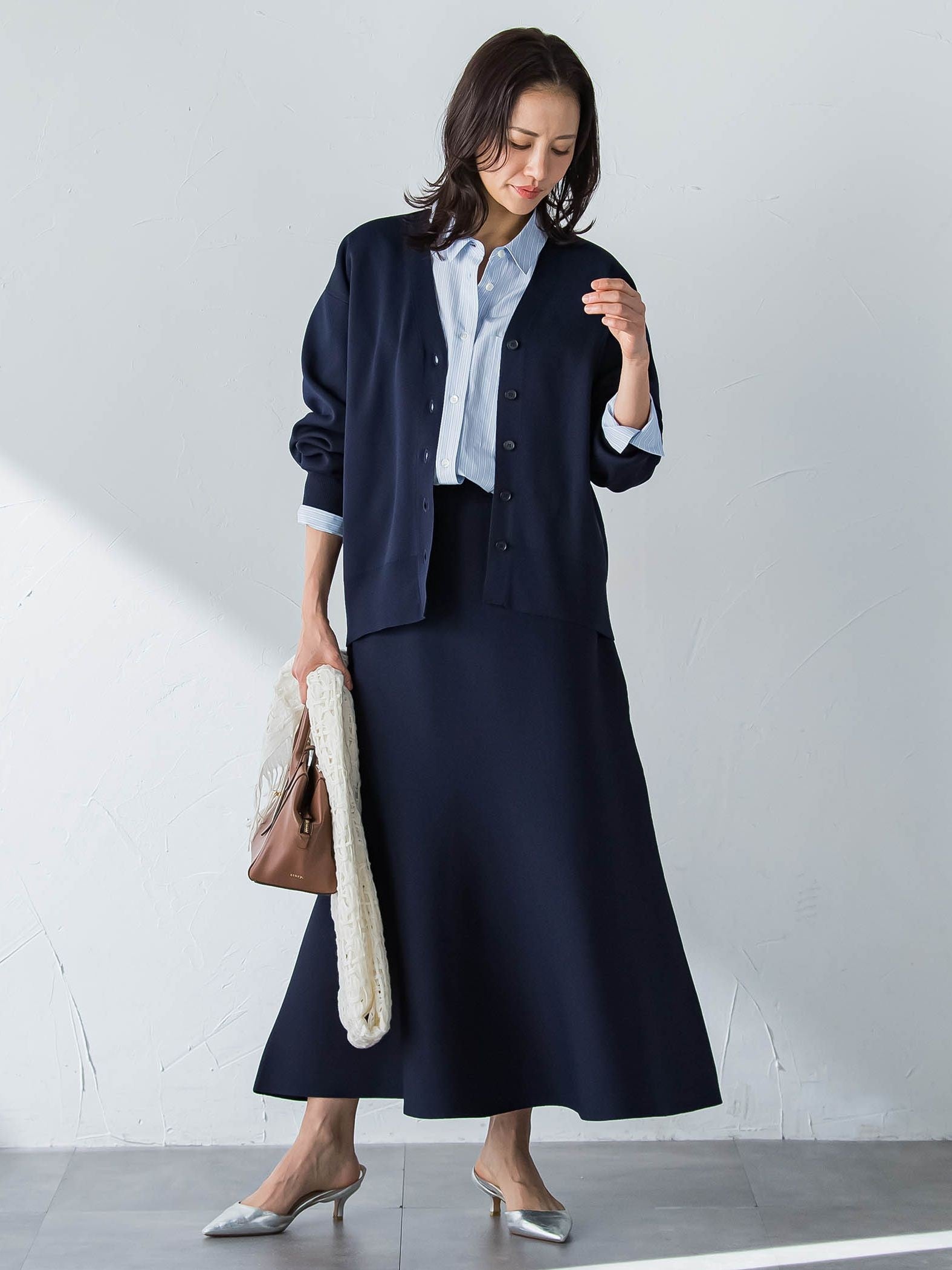 コットンポプリン2WAYストライプシャツ