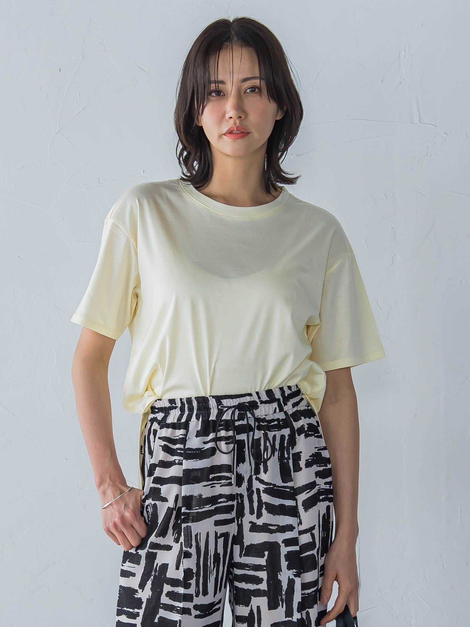【WEB限定】【3サイズ】コットン汗じみ防止カットソー≪洗える/接触冷感≫