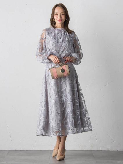 スパンコールテープチュールブラウス