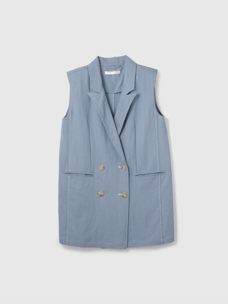 【シーズンレス】ナイロンツイルデニムベスト