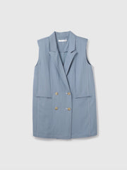 【シーズンレス】ナイロンツイルデニムベスト