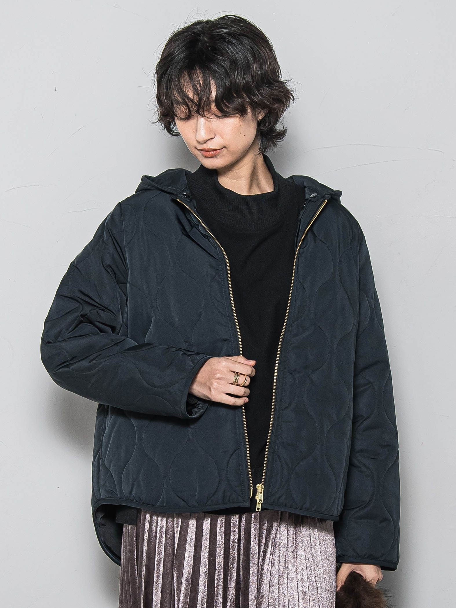 【WEB限定】4WAYキルティング×ボアブルゾン≪手洗い可能≫