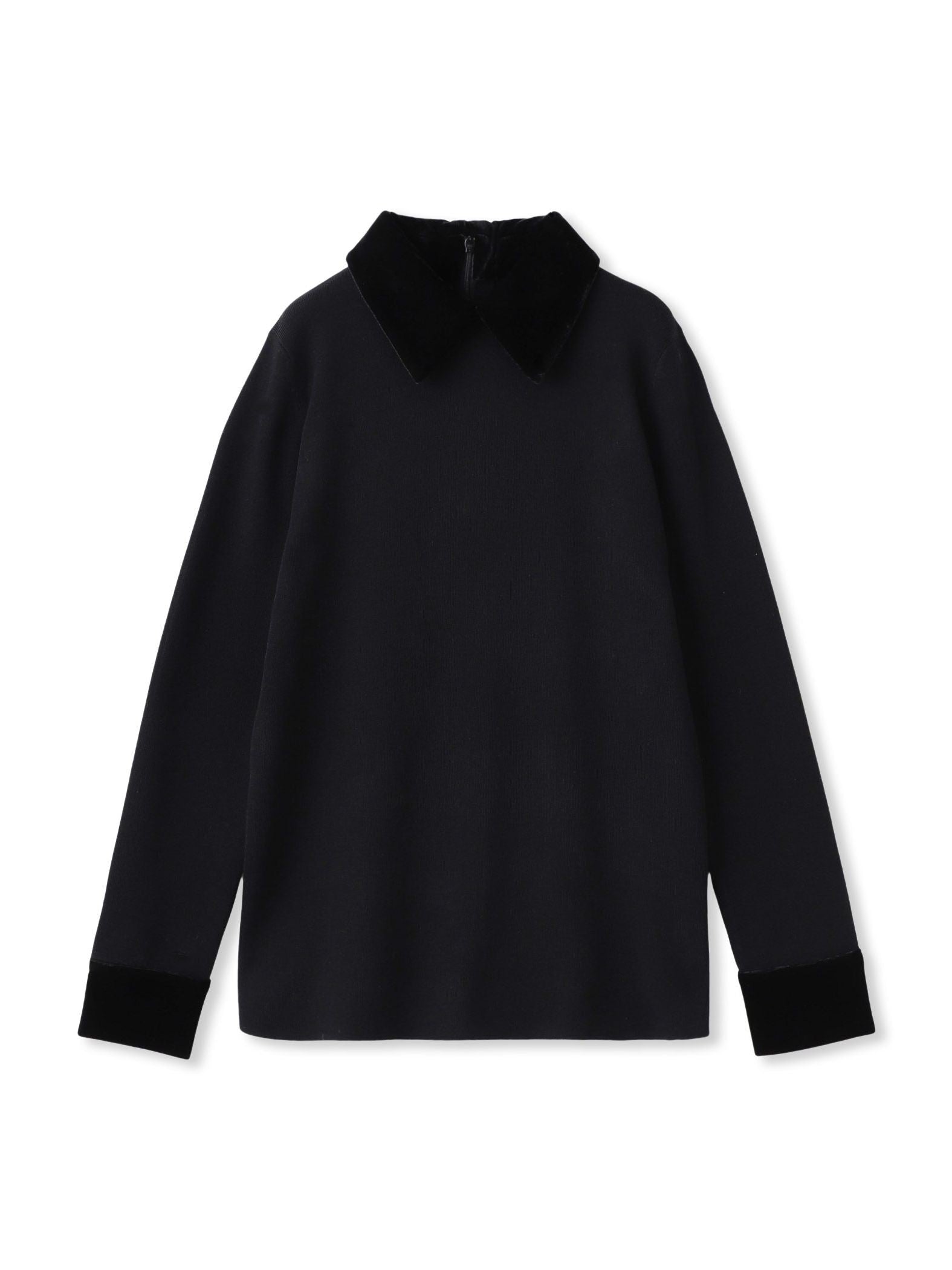 ベロア襟付きニット≪手洗い可能≫