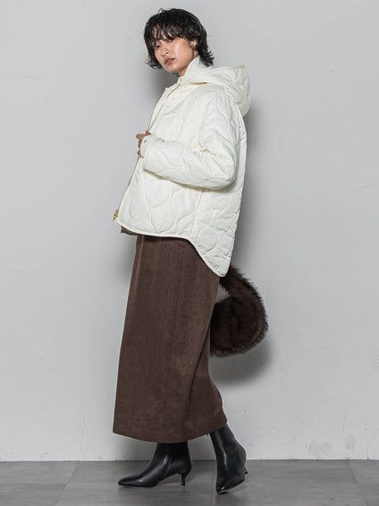 【WEB限定】4WAYキルティング×ボアブルゾン≪手洗い可能≫