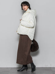 【WEB限定】4WAYキルティング×ボアブルゾン≪手洗い可能≫