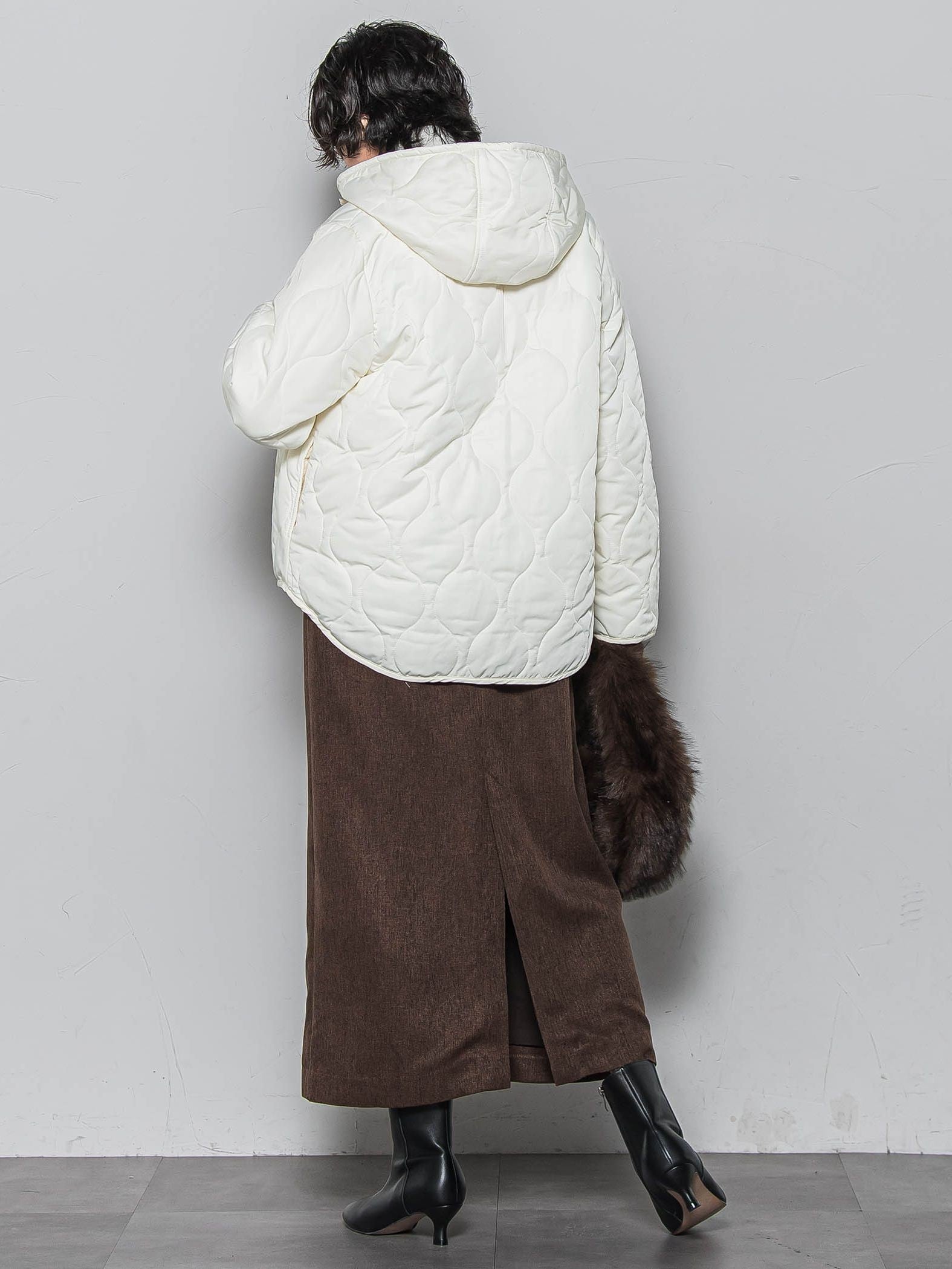 【WEB限定】4WAYキルティング×ボアブルゾン≪手洗い可能≫