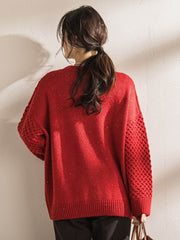 【WEB限定】ケーブル柄編みニット≪洗える≫