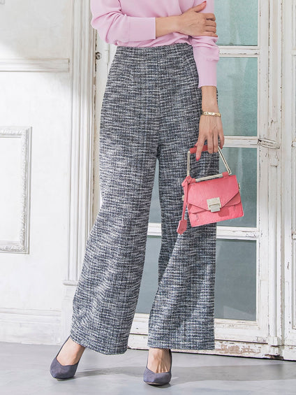 ツイードラメワイドパンツ