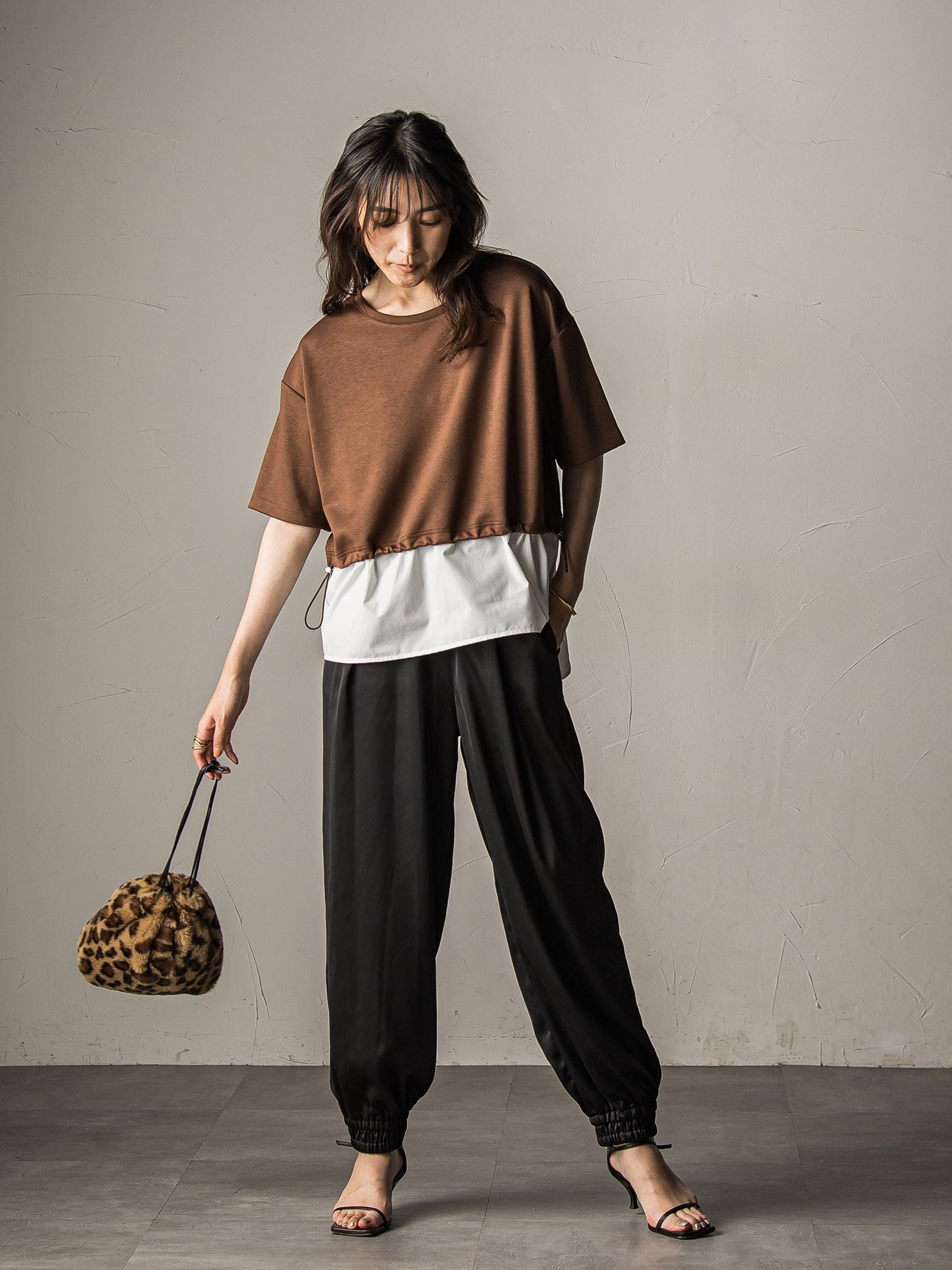 【WEB限定】シャツレイヤード風プルオーバー≪手洗い可能≫