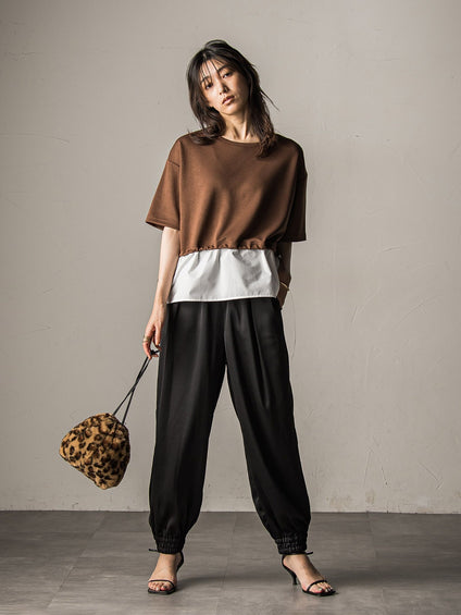【WEB限定】シャツレイヤード風プルオーバー≪手洗い可能≫