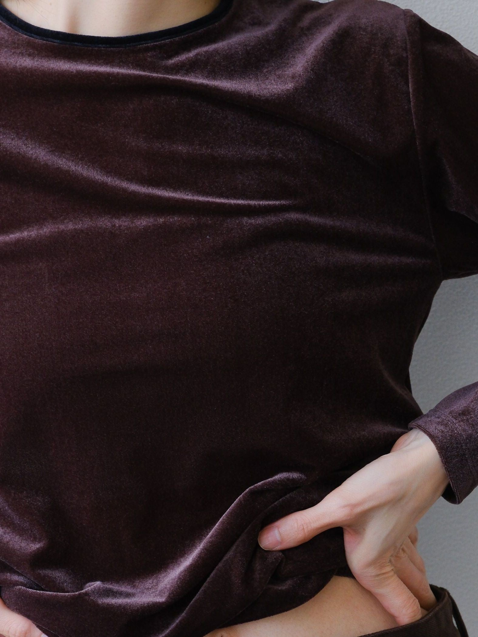 【日本製】Sheer velour ringer t　