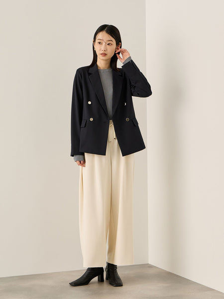 ベロアリボンダンボールセミワイドパンツ≪手洗い可能≫