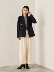 ベロアリボンダンボールセミワイドパンツ≪手洗い可能≫