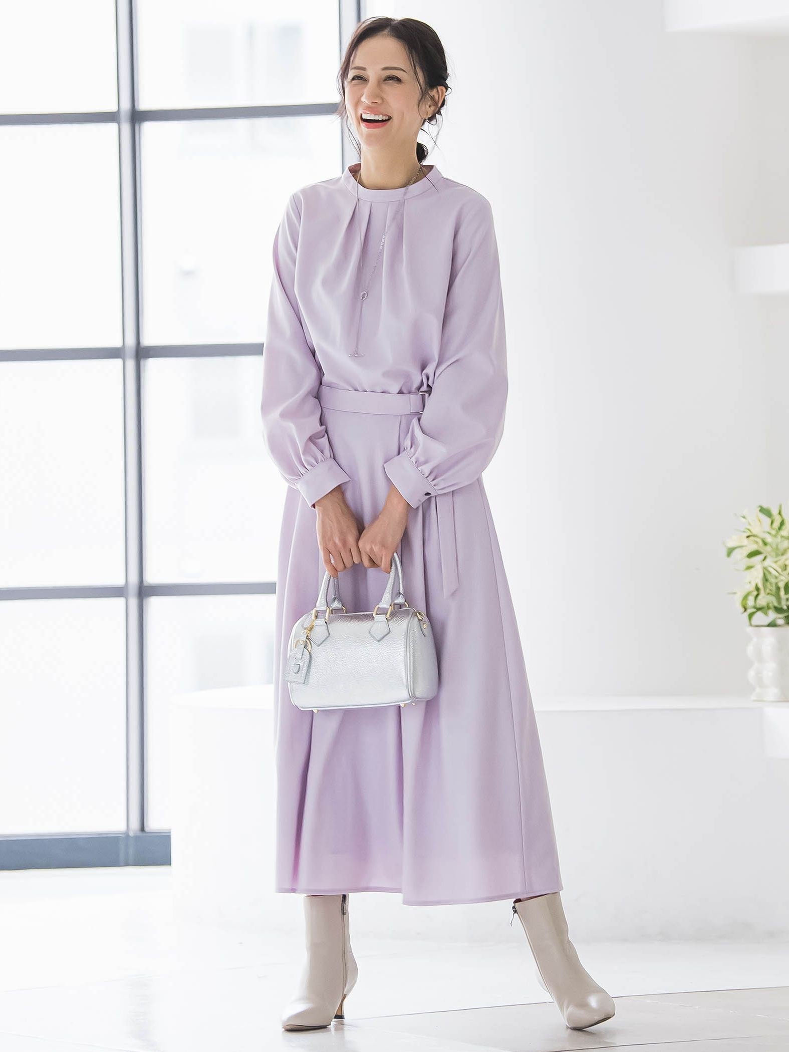 ウールブレンドストレッチフレアスカート≪セットアップ対応/手洗い可能≫