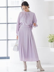 ウールブレンドストレッチフレアスカート≪セットアップ対応/手洗い可能≫