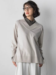 Vネックニット≪手洗い可能≫