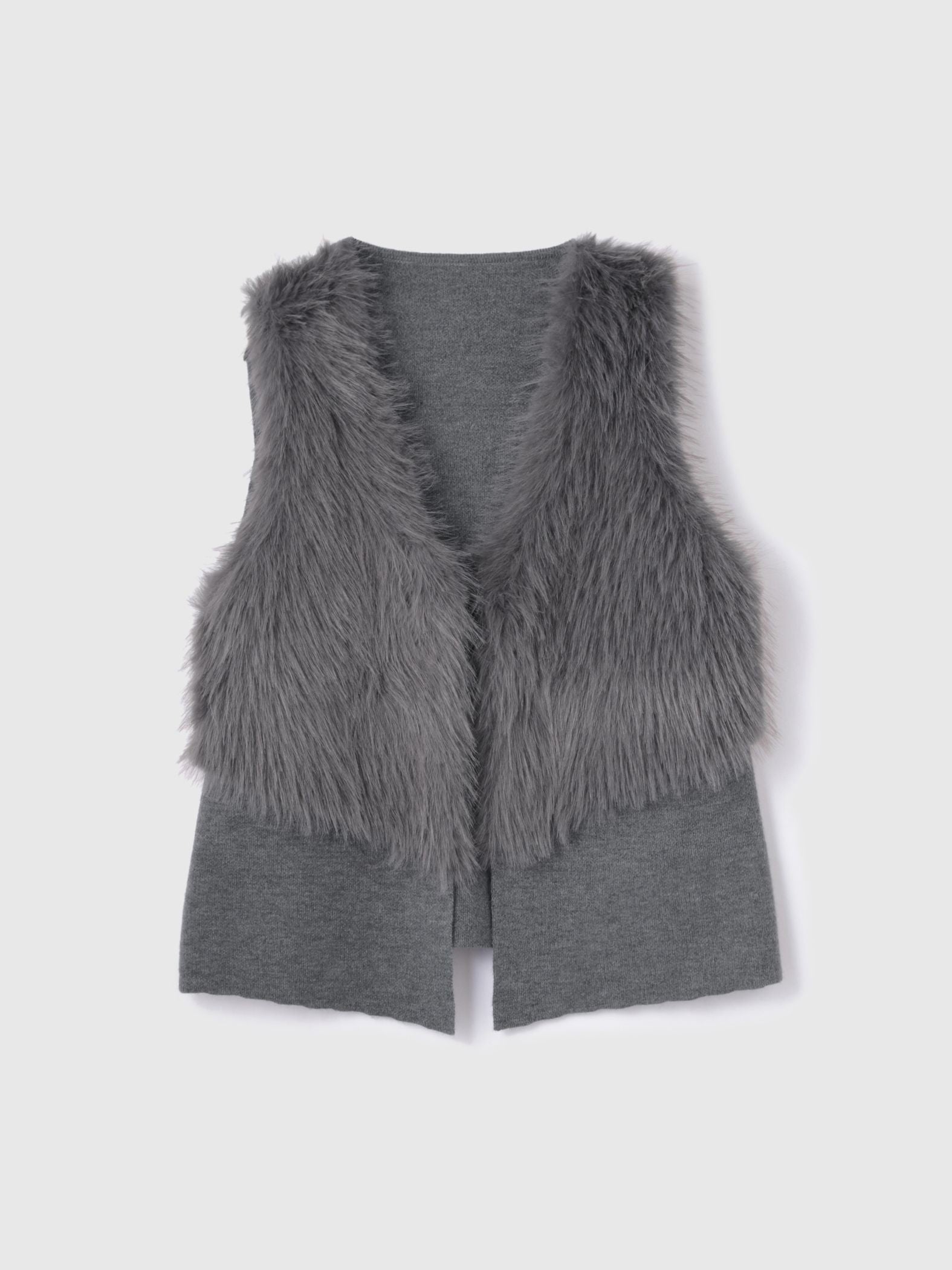 フロントフェイクファーニットベスト