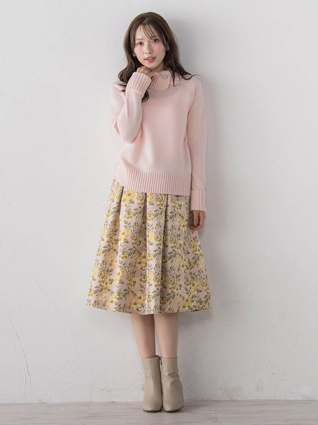 花柄タックスカート