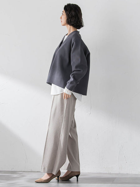 袖口レース切替カットソー