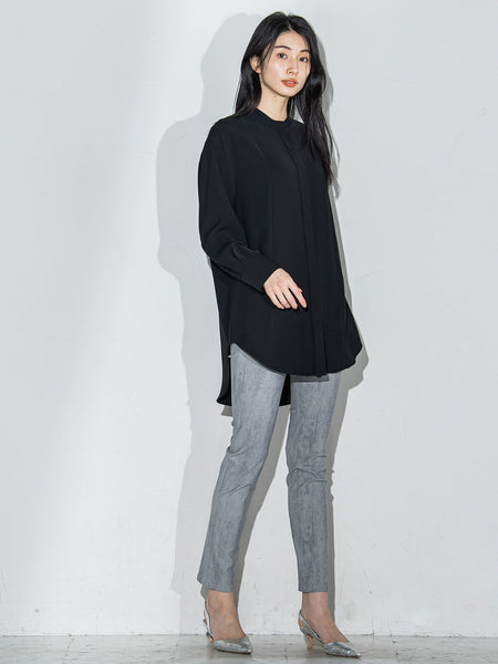 ダブルクロス2WAYロングシャツブラウス≪洗濯機で洗える/セットアップ対応≫