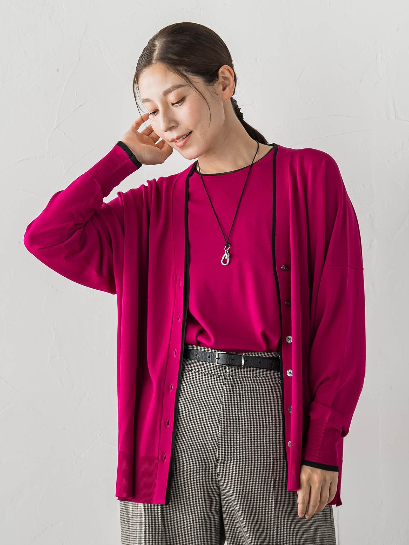【大きいサイズ】Tシャツニットカーディガン