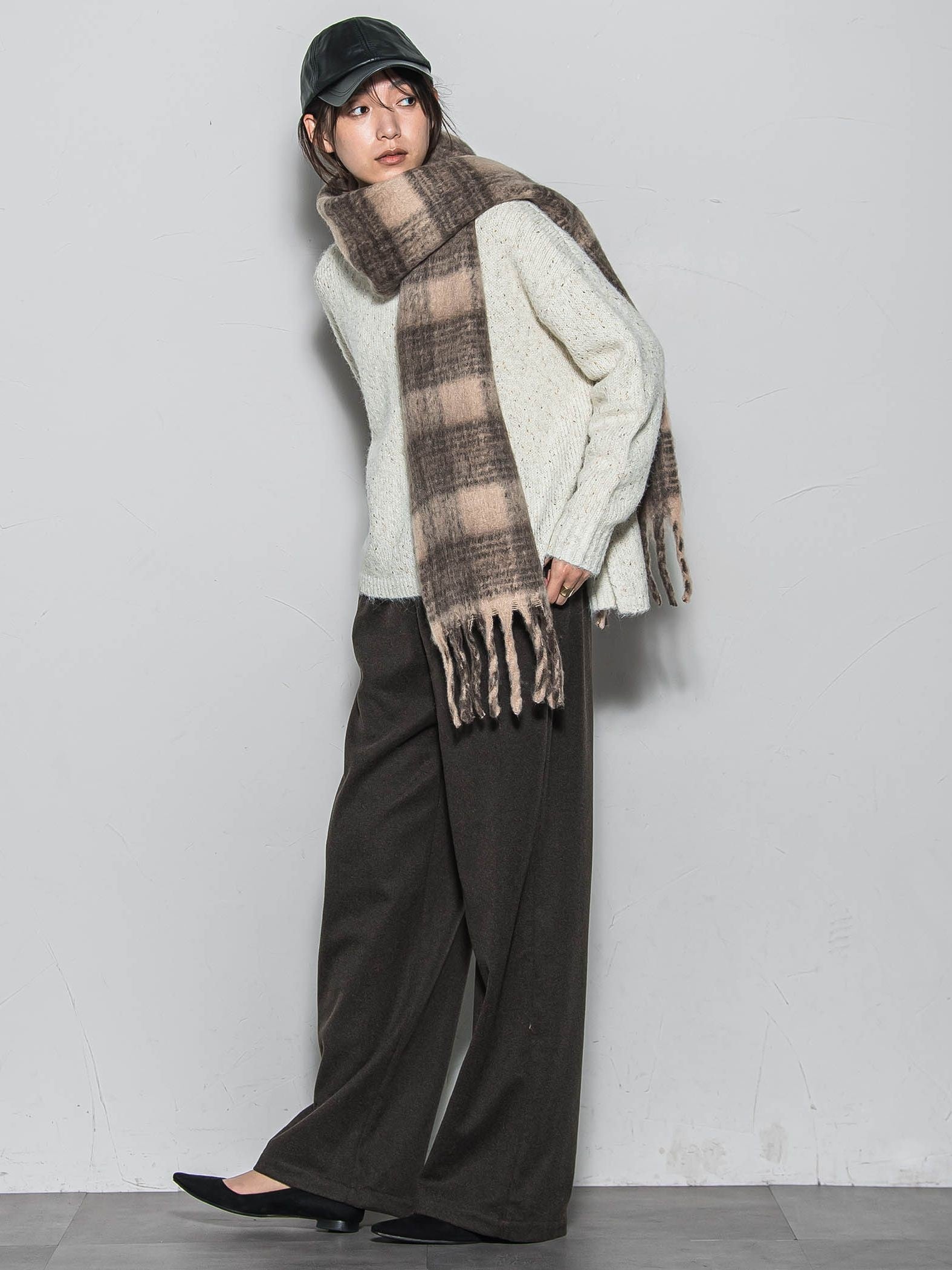 ブークレチェックストール