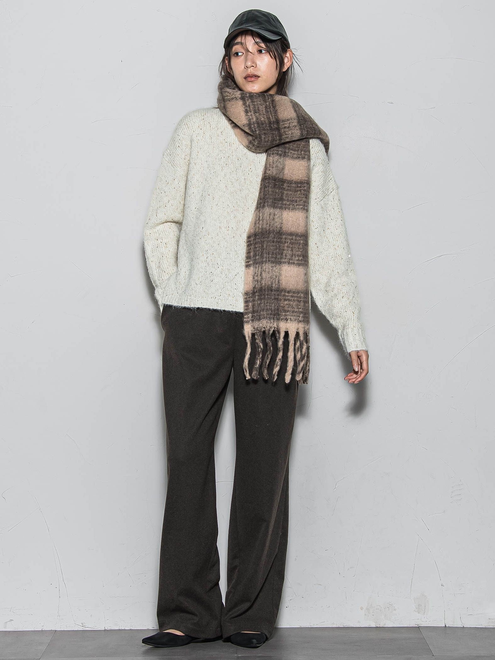 ブークレチェックストール