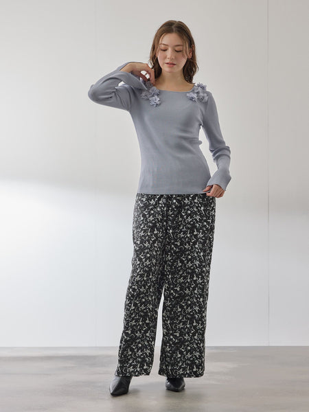 マルチフラワーイージーワイドパンツ≪手洗い可能≫