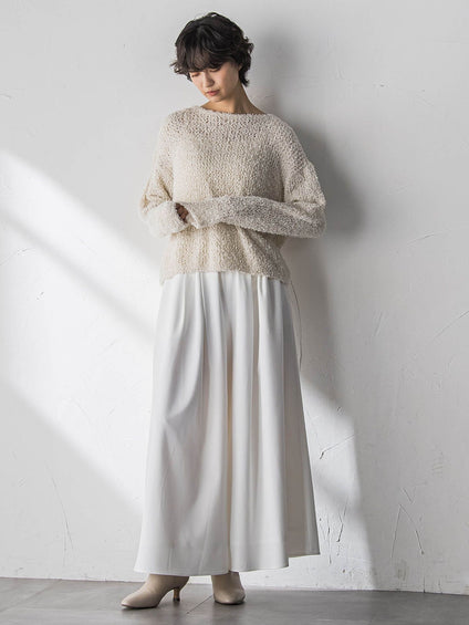 シャンブレーイージーキュロットパンツ≪手洗い可能≫